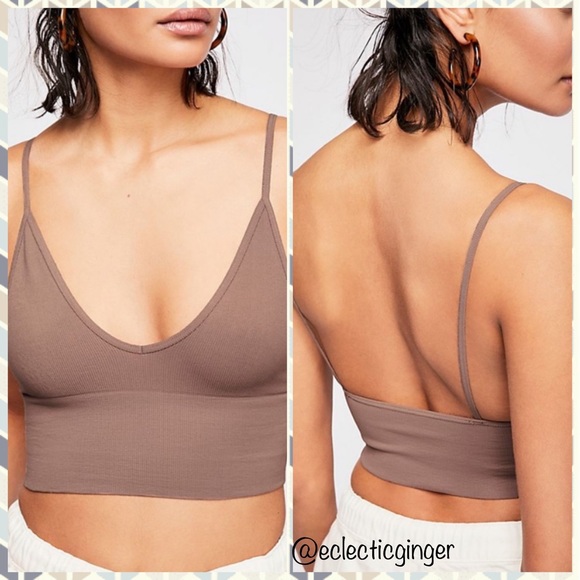 Free People SAND brown Ali low back bra - Picture 4 of 7